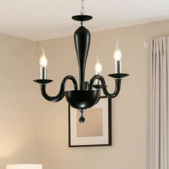 Lampadario Camera Da Letto-Ondaluce Lampadario camera da letto lp ravel 3 bracci e14 vetro nero