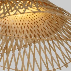 Lampadari Cucina-Selezionato da Mazzolaluce Lampadario cappello di rattan sabbia per tavolo sala da pranzo