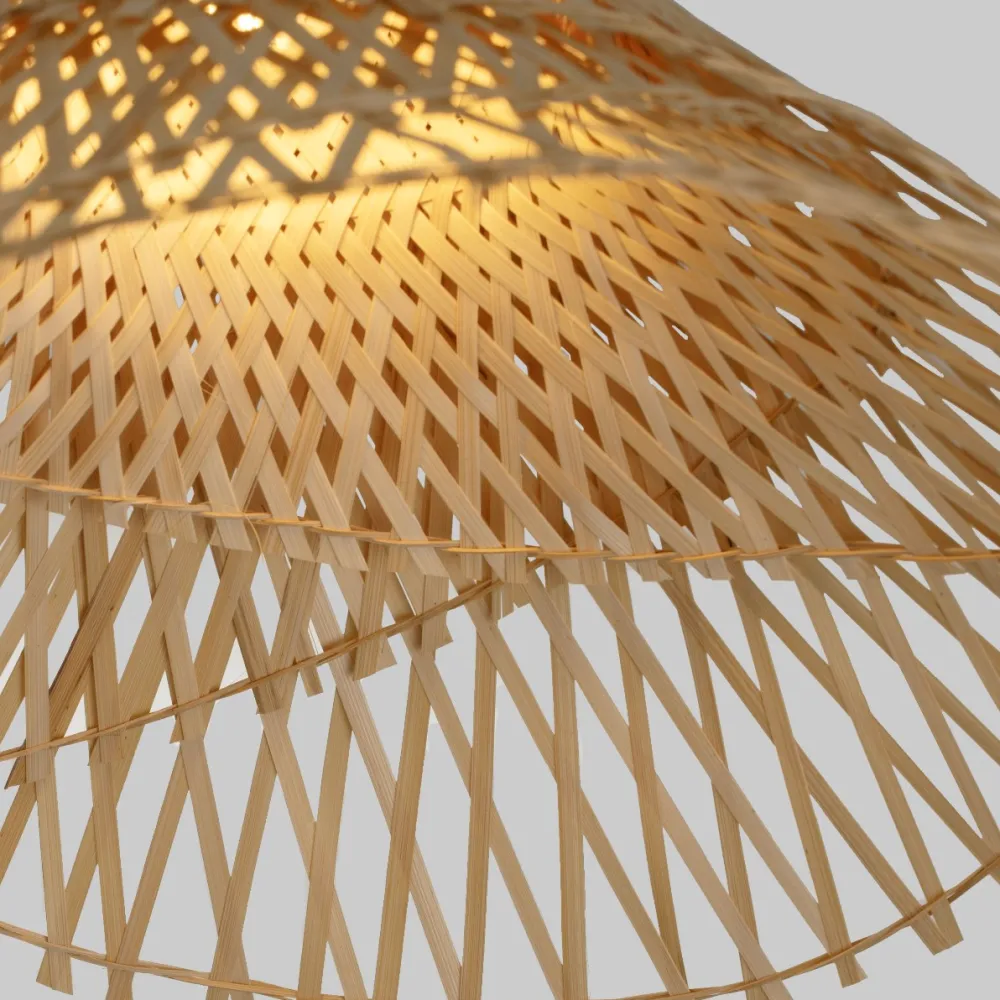 Lampadari Cucina-Selezionato da Mazzolaluce Lampadario cappello di rattan sabbia per tavolo sala da pranzo