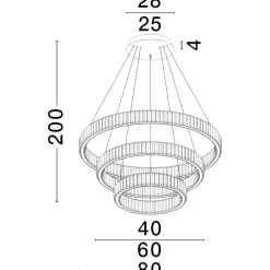 Lampadari Moderni-Selezionato da Mazzolaluce Lampadario cerchi di cristallo per salone stile contemporaneo