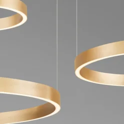 Lampadari Moderni-Selezionato da Mazzolaluce Lampadario 3 cerchi moderni oro led 181w 3000k per soggiorno