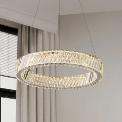 Lampadario Camera Da Letto-Selezionato da Mazzolaluce Lampadario cerchio anello di cristallo per camera da letto contemporanea