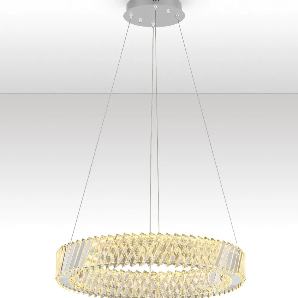 Lampadario Camera Da Letto-Selezionato da Mazzolaluce Lampadario cerchio anello di cristallo per camera da letto contemporanea