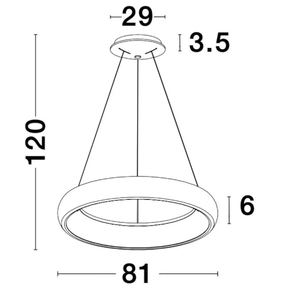 Lampadari Moderni-Selezionato da Mazzolaluce Lampadario cerchio anello moderno bianco led 80w 3000k dimmerabile 81 cm