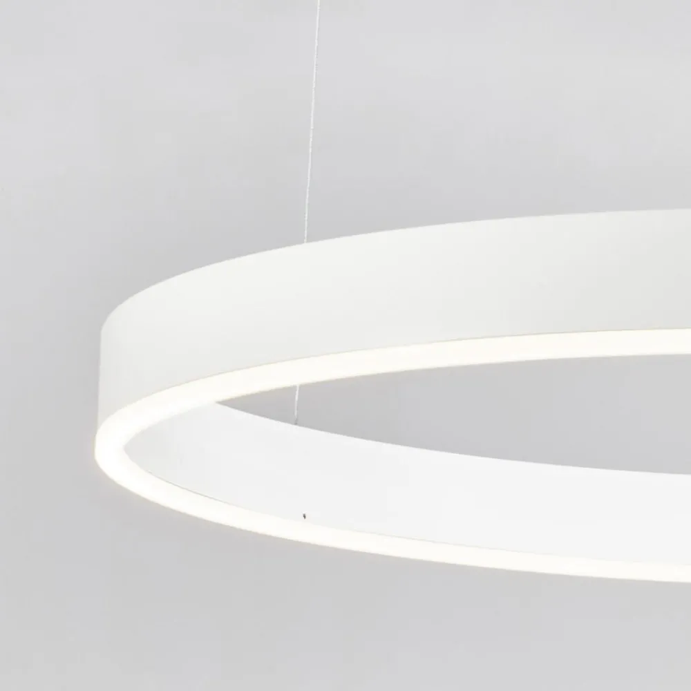 Lampadari Moderni-Selezionato da Mazzolaluce Lampadario cerchio bianco 80cm led 50w 2700k a 6000k dimmerabile