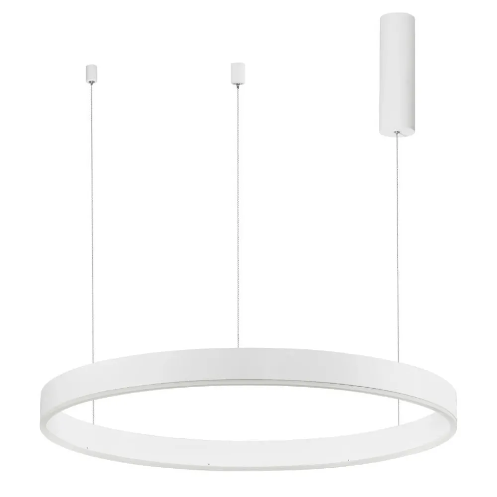 Lampadari Moderni-Selezionato da Mazzolaluce Lampadario cerchio bianco 80cm led 50w 2700k a 6000k dimmerabile