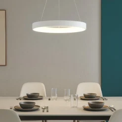 Lampadari Moderni-Selezionato da Mazzolaluce Lampadario cerchio bianco 60cm led dimmerabile 3000k