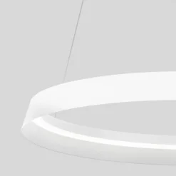 Lampadari Moderni-Selezionato da Mazzolaluce Lampadario cerchio bianco 60cm led 52w 2700k 3000k dimmerabile