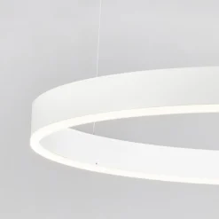 Lampadari Moderni-Selezionato da Mazzolaluce Lampadario cerchio bianco 80cm led 3000k dimmerabile
