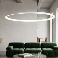Lampadari Moderni-Selezionato da Mazzolaluce Lampadario cerchio bianco 60cm led sottile