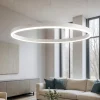 Lampadari Moderni-Selezionato da Mazzolaluce Lampadario cerchio bianco 120cm led 3000k dimmerabile