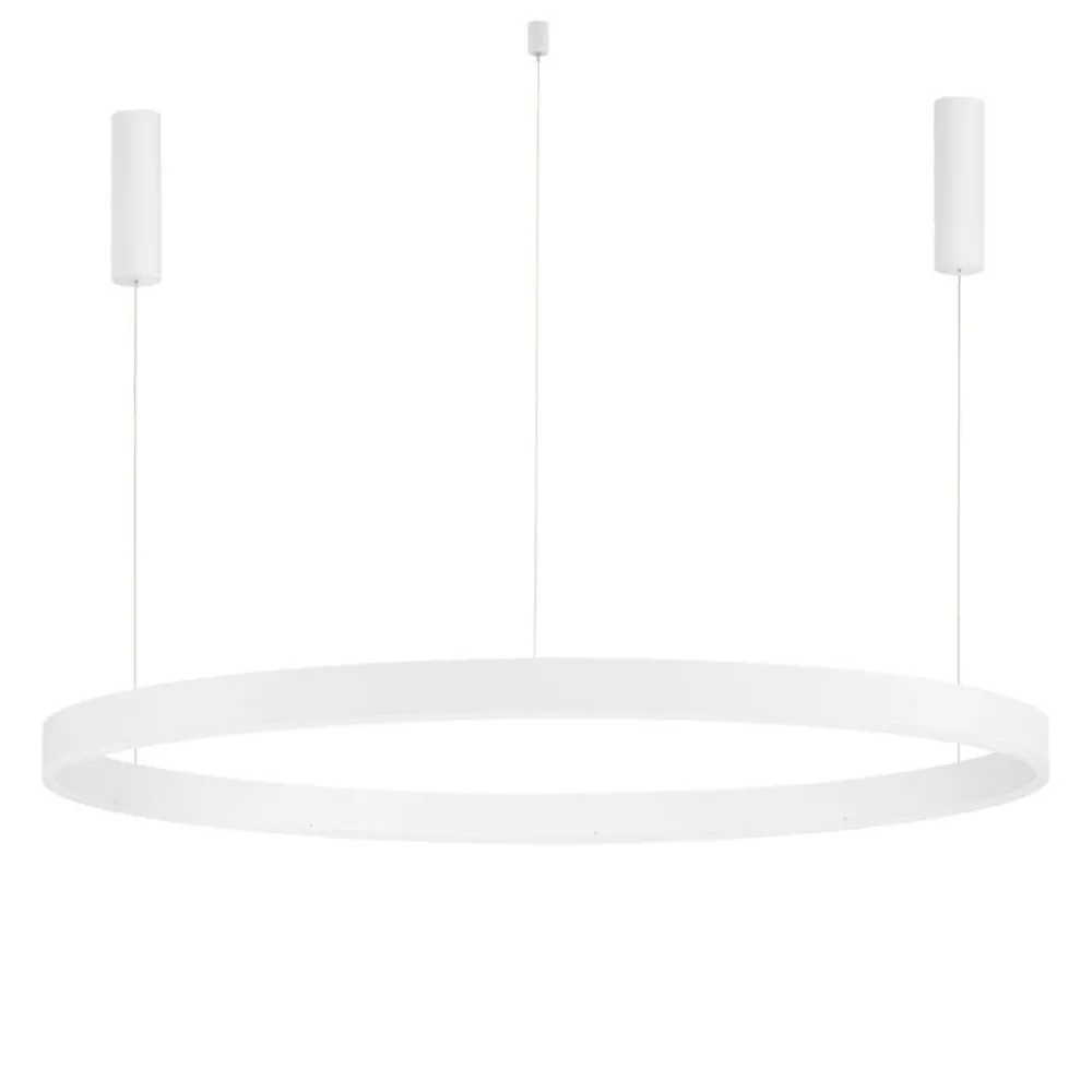 Lampadari Moderni-Selezionato da Mazzolaluce Lampadario cerchio bianco 120cm led 3000k dimmerabile