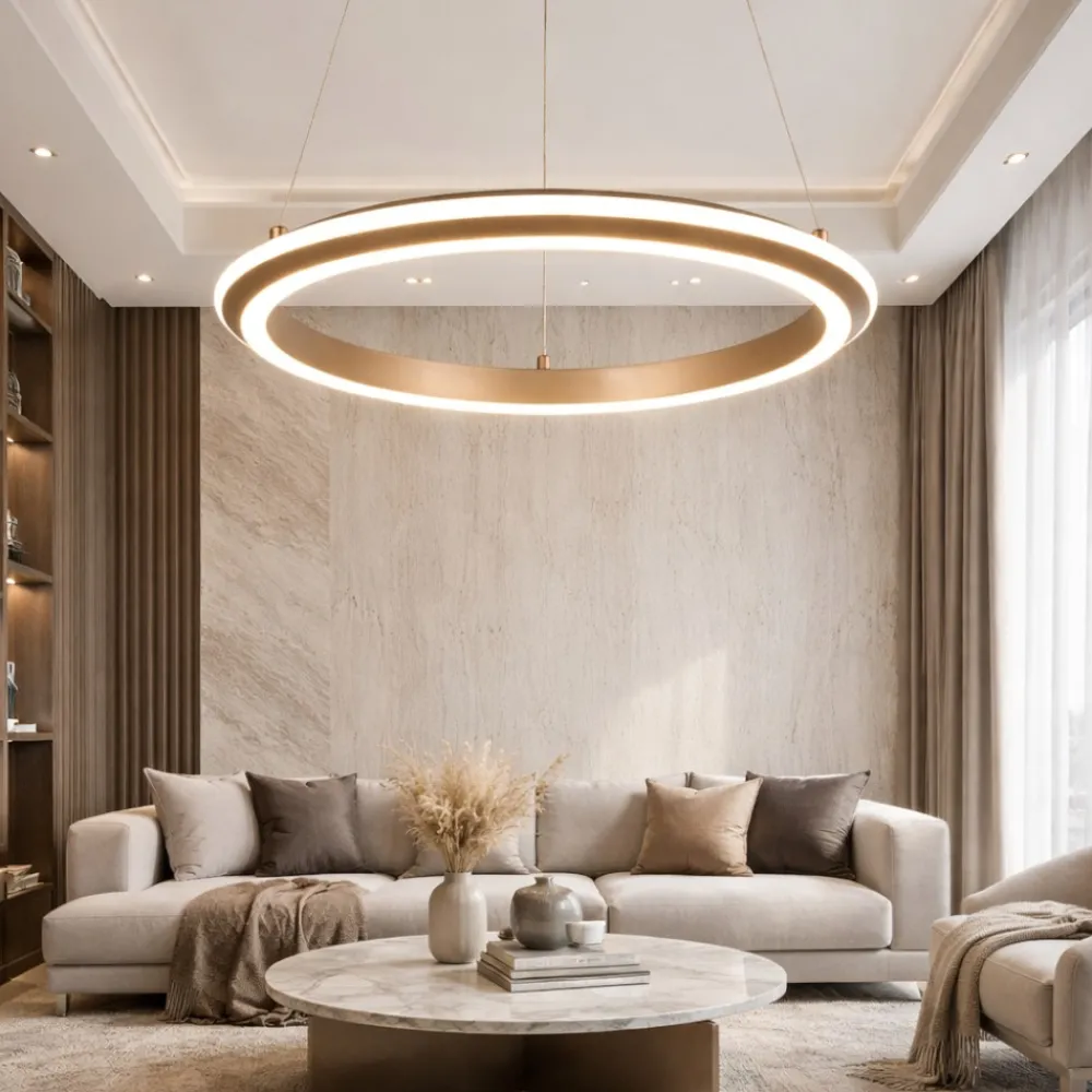 Lampadari Moderni-Selezionato da Mazzolaluce Lampadario cerchio caffe design moderno led 2300k-4000k dimmerabile