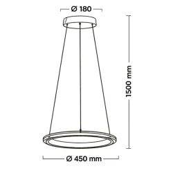Lampadari Moderni-Selezionato da Mazzolaluce Lampadario cerchio caffe design moderno led 2300k-4000k dimmerabile