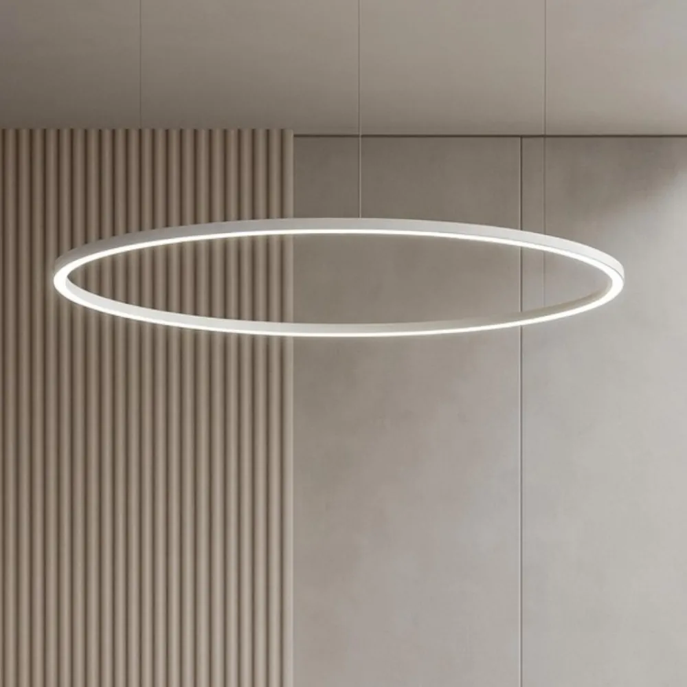 Lampadari Moderni-Selezionato da Mazzolaluce Lampadario cerchio 100cm bianco led dimmerabile