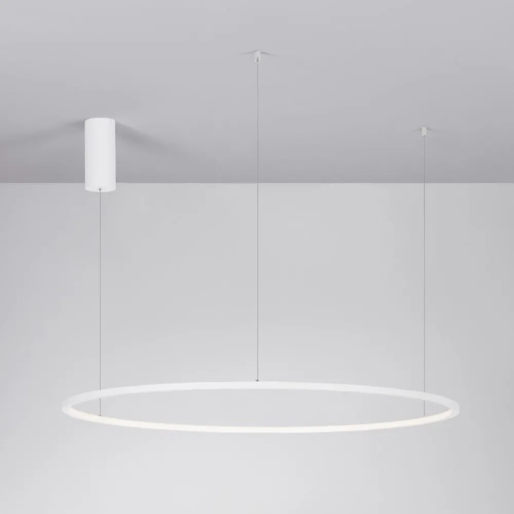 Lampadari Moderni-Selezionato da Mazzolaluce Lampadario cerchio 100cm bianco led dimmerabile