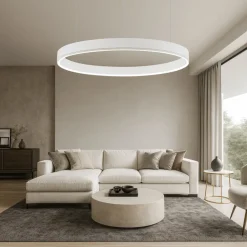 Lampadari Moderni-Selezionato da Mazzolaluce Lampadario cerchio 100cm bianco led 3000k dimmerabile
