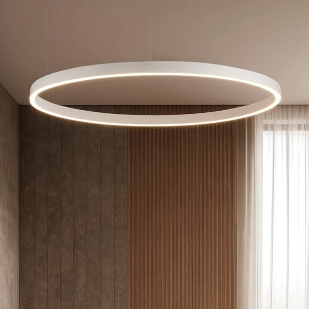Lampadari Moderni-Selezionato da Mazzolaluce Lampadario cerchio 150cm bianco led 2700k a 6000k dimmerabile
