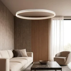Lampadari Moderni-Selezionato da Mazzolaluce Lampadario cerchio 150cm bianco led 2700k a 6000k dimmerabile