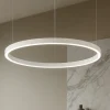 Lampadari Moderni-Selezionato da Mazzolaluce Lampadario cerchio 80cm bianco led biemissione 77w 3000k dimmerabile
