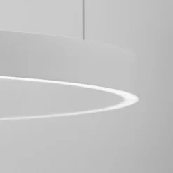 Lampadari Moderni-Selezionato da Mazzolaluce Lampadario cerchio 80cm bianco led biemissione 77w 3000k dimmerabile