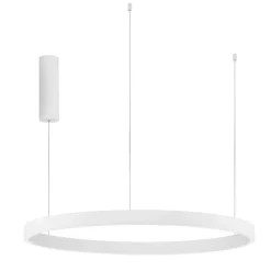 Lampadari Moderni-Selezionato da Mazzolaluce Lampadario cerchio 80cm bianco led biemissione 77w 3000k dimmerabile
