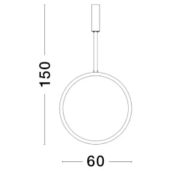 Lampadari Moderni-Selezionato da Mazzolaluce Lampadario cerchio 60cm dorato led 36w 3000k