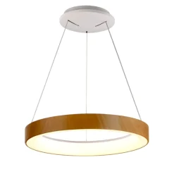 Lampadari Moderni-Selezionato da Mazzolaluce Lampadario cerchio 38cm effetto legno da 2700k a 5000k wireless