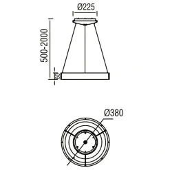 Lampadari Moderni-Selezionato da Mazzolaluce Lampadario cerchio 38cm effetto legno da 2700k a 5000k wireless