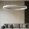 Lampadari Moderni-Selezionato da Mazzolaluce Lampadario cerchio 80cm grigio led biemissione 77w 3000k dimmerabile