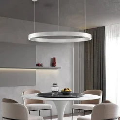 Lampadari Moderni-Selezionato da Mazzolaluce Lampadario cerchio 80cm grigio led biemissione 77w 3000k dimmerabile