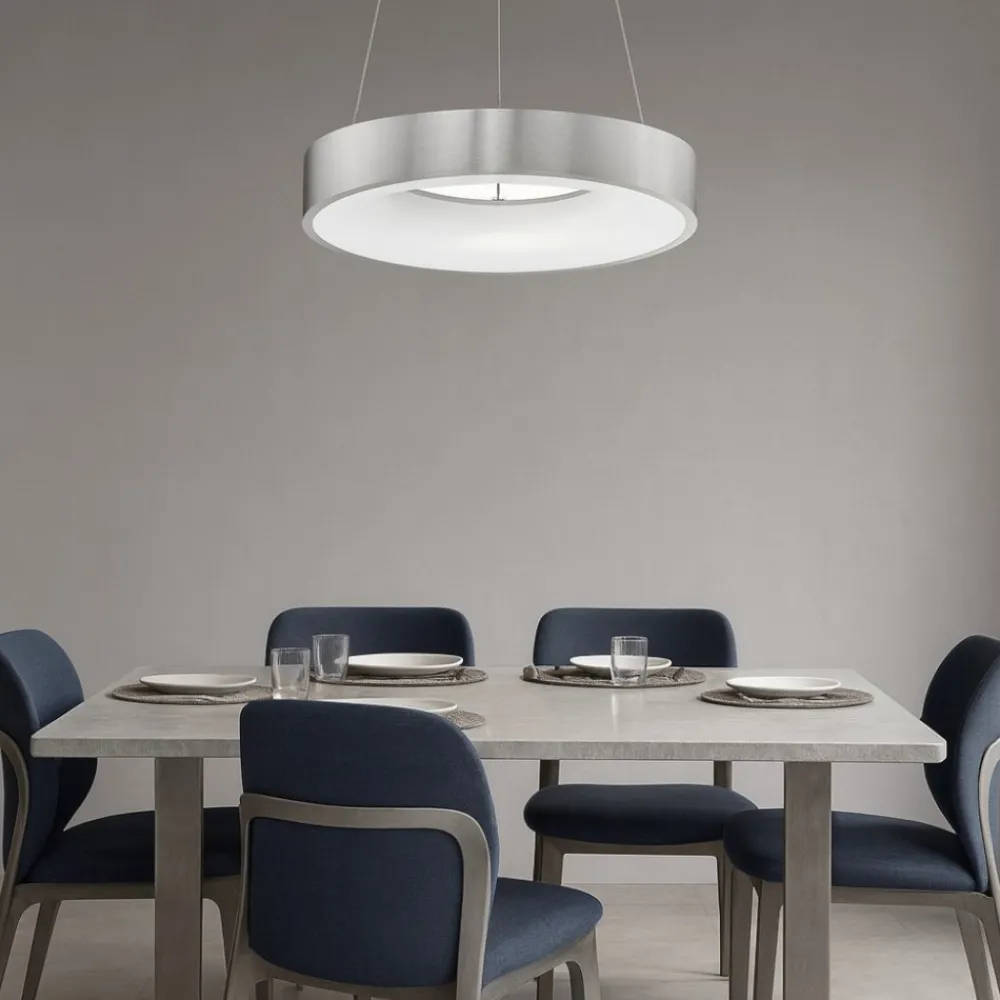 Lampadari Moderni-Selezionato da Mazzolaluce Lampadario cerchio 38cm grigio tondo led 30w 3000k