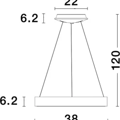 Lampadari Moderni-Selezionato da Mazzolaluce Lampadario cerchio 38cm grigio tondo led 30w 3000k