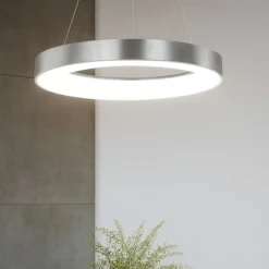 Lampadari Moderni-Selezionato da Mazzolaluce Lampadario cerchio 60cm led 3000k dimmerabile grigio