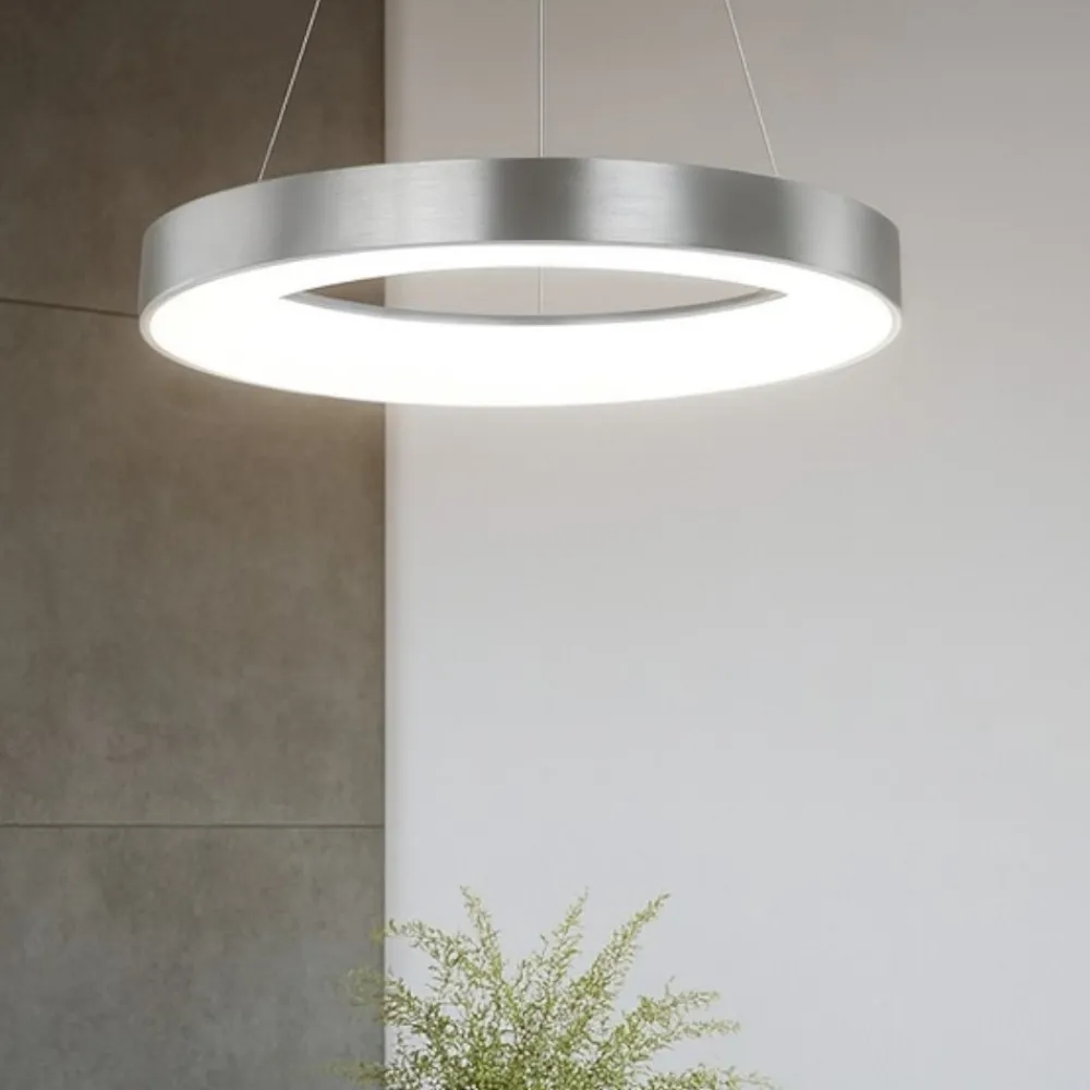 Lampadari Moderni-Selezionato da Mazzolaluce Lampadario cerchio 60cm led 3000k dimmerabile grigio