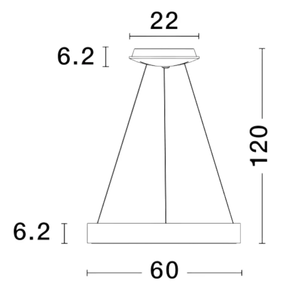 Lampadari Moderni-Selezionato da Mazzolaluce Lampadario cerchio 60cm led 3000k dimmerabile grigio
