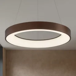 Lampadari Moderni-Selezionato da Mazzolaluce Lampadario cerchio 60cm marrone led 3000k dimmerabile