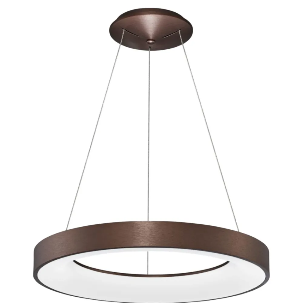 Lampadari Moderni-Selezionato da Mazzolaluce Lampadario cerchio 60cm marrone led 3000k dimmerabile