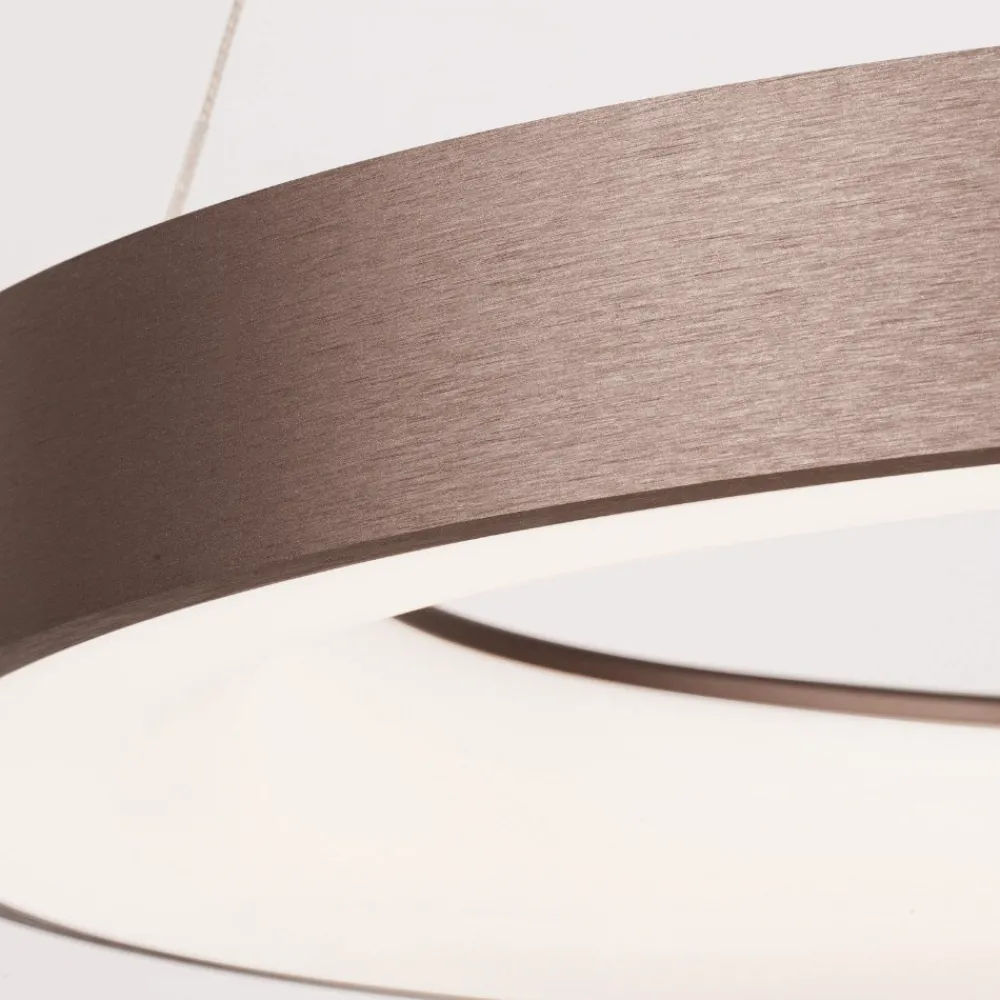 Lampadari Moderni-Selezionato da Mazzolaluce Lampadario cerchio 60cm marrone led 3000k dimmerabile