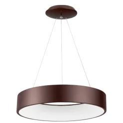 Lampadari Moderni-Selezionato da Mazzolaluce Lampadario cerchio 60cm moderno led 42w 3000k marrone