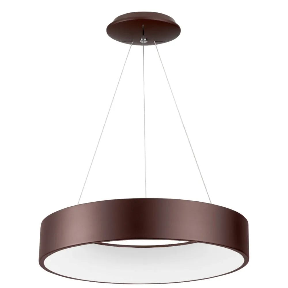 Lampadari Moderni-Selezionato da Mazzolaluce Lampadario cerchio 60cm moderno led 42w 3000k marrone