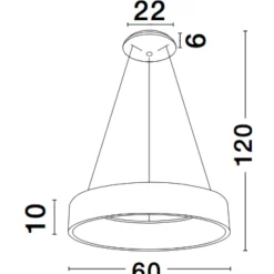 Lampadari Moderni-Selezionato da Mazzolaluce Lampadario cerchio 60cm moderno led 42w 3000k marrone