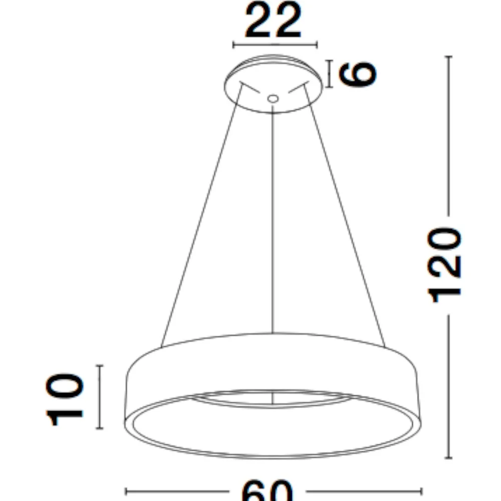 Lampadari Moderni-Selezionato da Mazzolaluce Lampadario cerchio 60cm moderno led 42w 3000k marrone