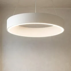 Lampadari Moderni-Selezionato da Mazzolaluce Lampadario cerchio 60cm moderno bianco led 3000k