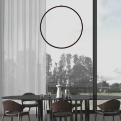 Lampadari Moderni-Selezionato da Mazzolaluce Lampadario cerchio 80cm nero led 48w 3000k