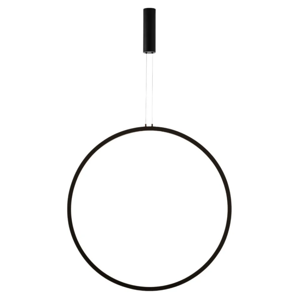 Lampadari Moderni-Selezionato da Mazzolaluce Lampadario cerchio 80cm nero led 48w 3000k