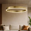 Lampadari Moderni-Selezionato da Mazzolaluce Lampadario cerchio 60cm oro led 50w 2700k a 6000k dimmerabile