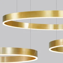 Lampadari Moderni-Selezionato da Mazzolaluce Lampadario cerchio 120cm oro led 72w 3000k dimmerabile