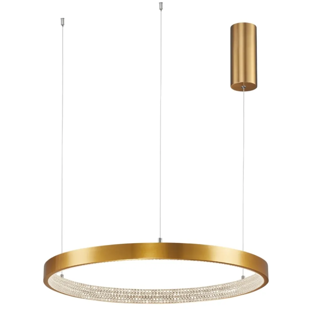 Lampadari Moderni-Selezionato da Mazzolaluce Lampadario cerchio 60cm oro led dimmerabile stile contemporaneo