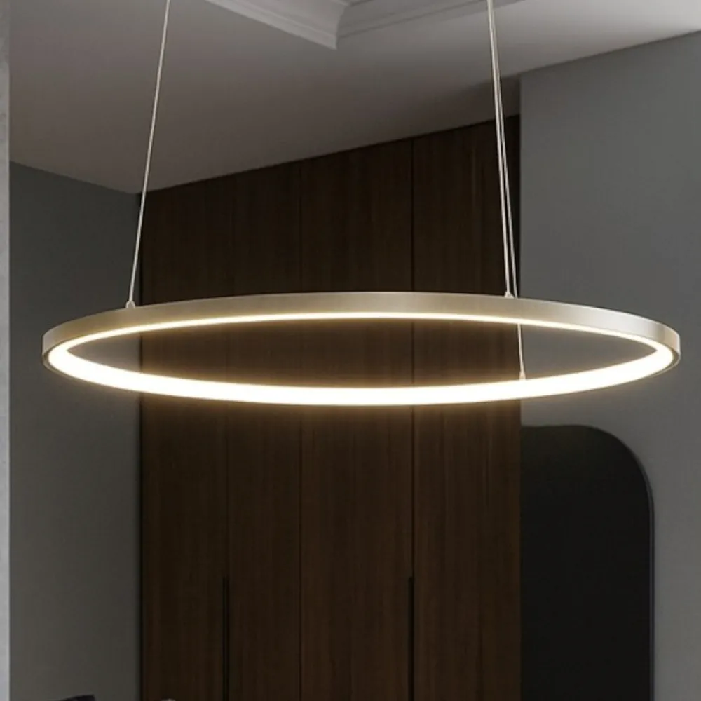 Lampadari Moderni-Selezionato da Mazzolaluce Lampadario cerchio 60cm sottile oro led 37w 3000k